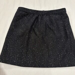 Ann Taylor Loft Black Wool Blend Tweed Mini Skirt Sz 12 NWT Quiet Luxury Capsule